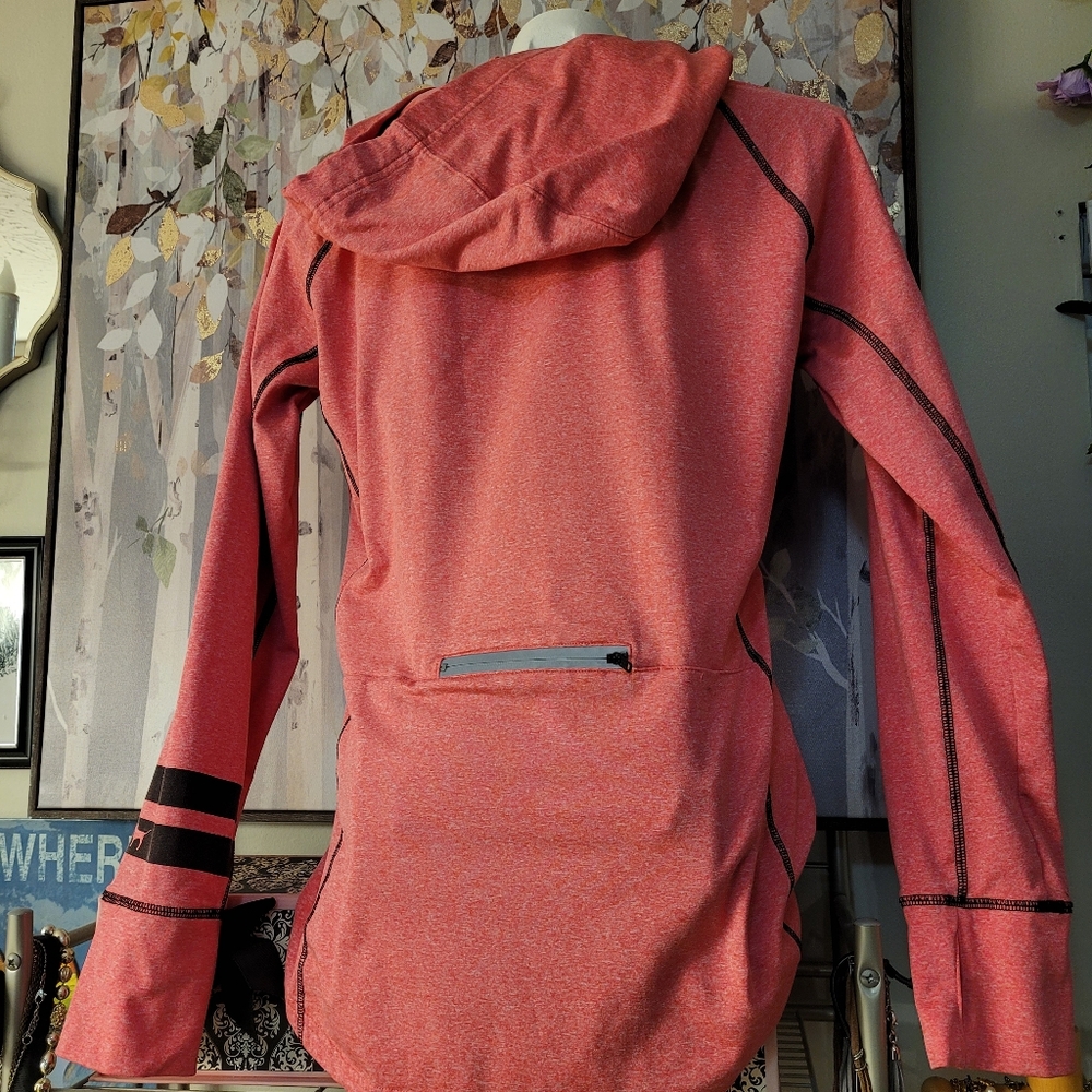 VS PINK Hot Pink Heather Athleisure Hoodie Thumbhole Sleeves Back Zip Pocket  Lg - Picture 14 of 16